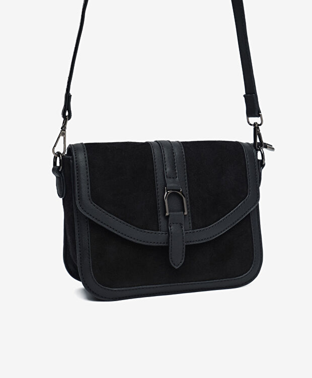 Kadın Siyah Hakiki Deri Çapraz Çanta - 5