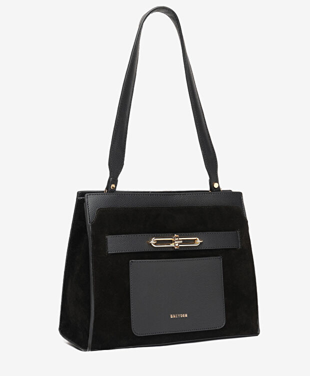 Kadın Siyah Hakiki Deri Kol Çantası - 5