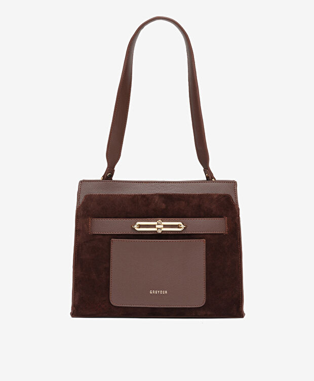 Kadın Kahverengi Hakiki Deri Kol Çantası - 1