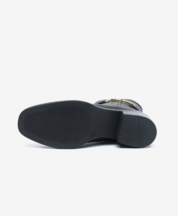 Kadın Siyah Hakiki Deri Topuklu Bot - 5