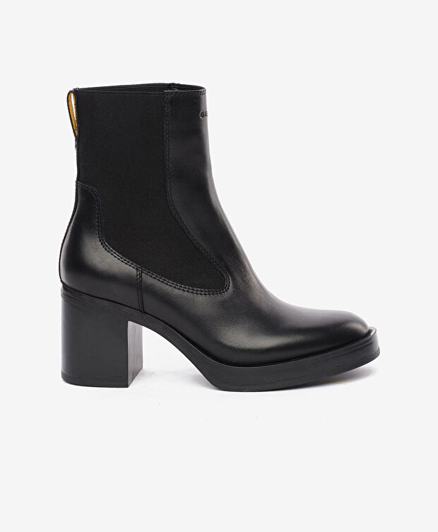 Kadın Siyah Hakiki Deri Topuklu Bot - 1