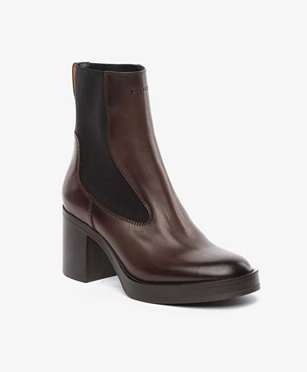 Kadın Kahverengi Hakiki Deri Topuklu Bot - 2