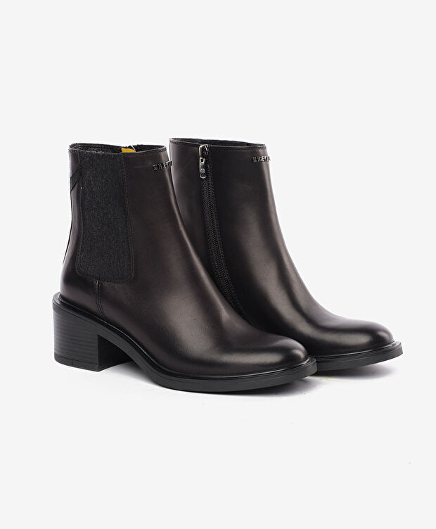 Kadın Siyah Hakiki Deri Topuklu Bot - 3