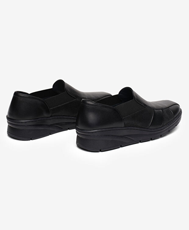 Kadın Siyah Hakiki Deri Comfort Ayakkabı - 4