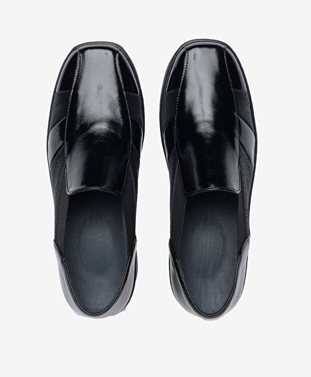 Kadın Siyah Rugan Hakiki Deri Comfort Ayakkabı - 5