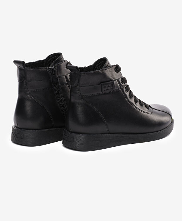 Kadın Siyah Hakiki Deri Comfort Bot - 4