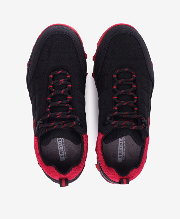 Kadın Siyah Kırmızı Su Geçirmez Outdoor Ayakkabı - 5