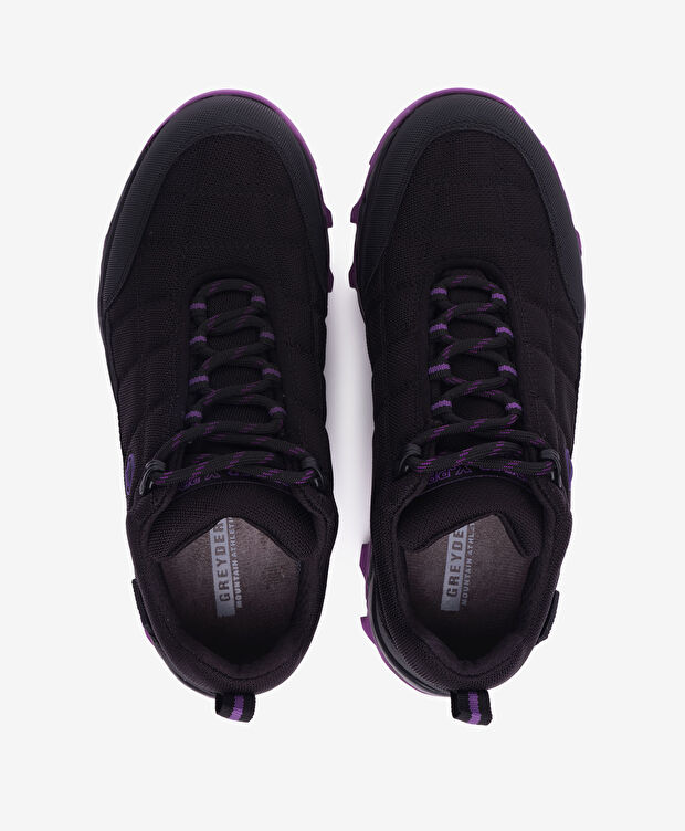 Kadın Siyah Mor Su Geçirmez Outdoor Ayakkabı - 5