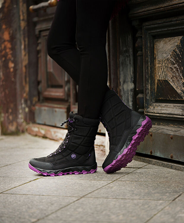 Kadın Siyah Mor Su Geçirmez Outdoor Kar Botu - 7