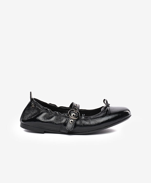 Kadın Siyah Hakiki Deri Babet - 1