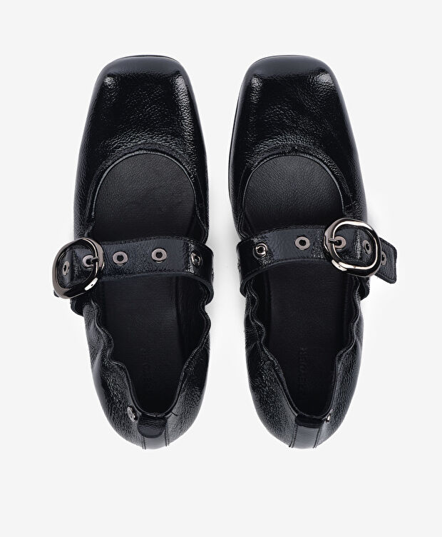 Kadın Siyah Hakiki Deri Babet - 5