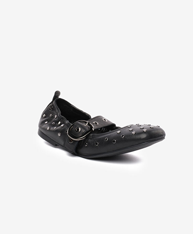 Kadın Siyah Hakiki Deri Babet - 2