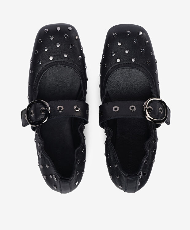 Kadın Siyah Hakiki Deri Babet - 5