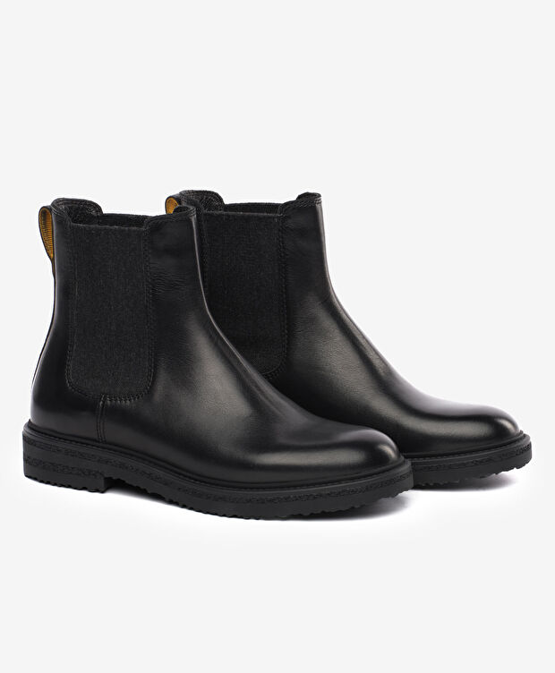 Kadın Siyah Hakiki Deri Chelsea Bot - 3