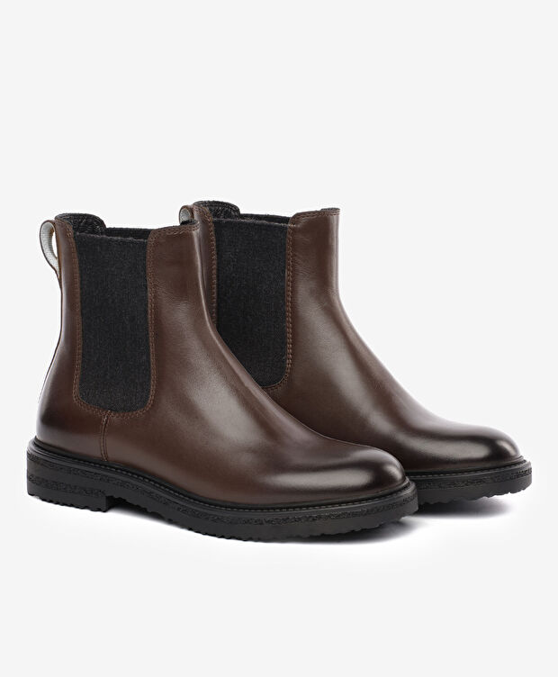 Kadın Kahverengi Hakiki Deri Chelsea Bot - 3