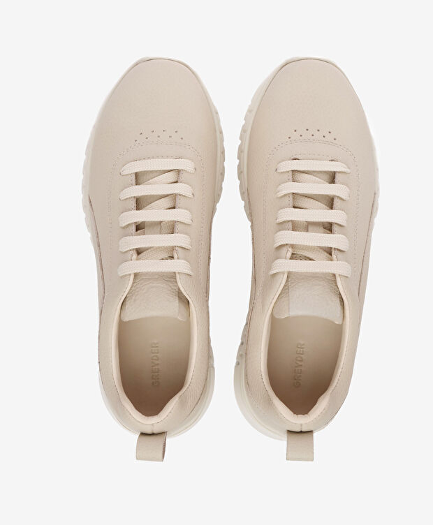 Kadın Ekru Hakiki Deri Ayakkabı - 4