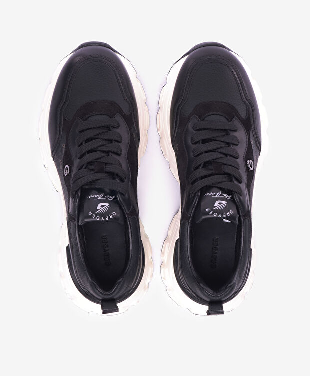 Kadın Siyah Hakiki Deri Spor Ayakkabı - 5