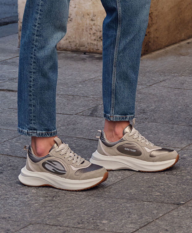 Kadın Bej Hakiki Deri Spor Ayakkabı - 7