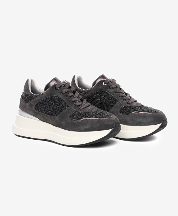 Kadın Antrasit Hakiki Deri Spor Ayakkabı - 3