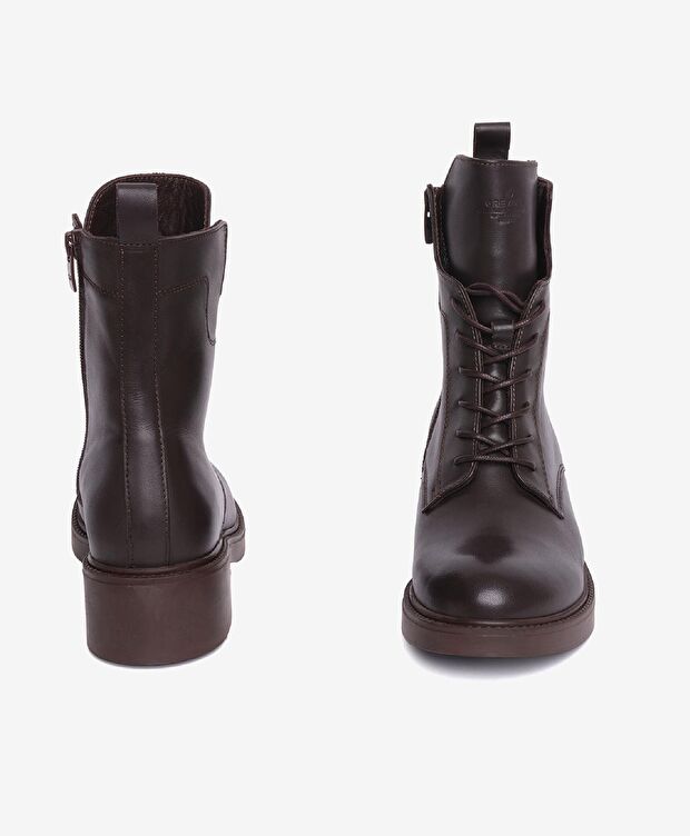 Kadın Kahverengi Hakiki Deri Miiltary Bot - 6