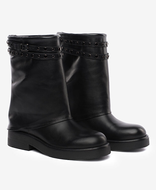 Kadın Siyah Hakiki Deri Bot - 3