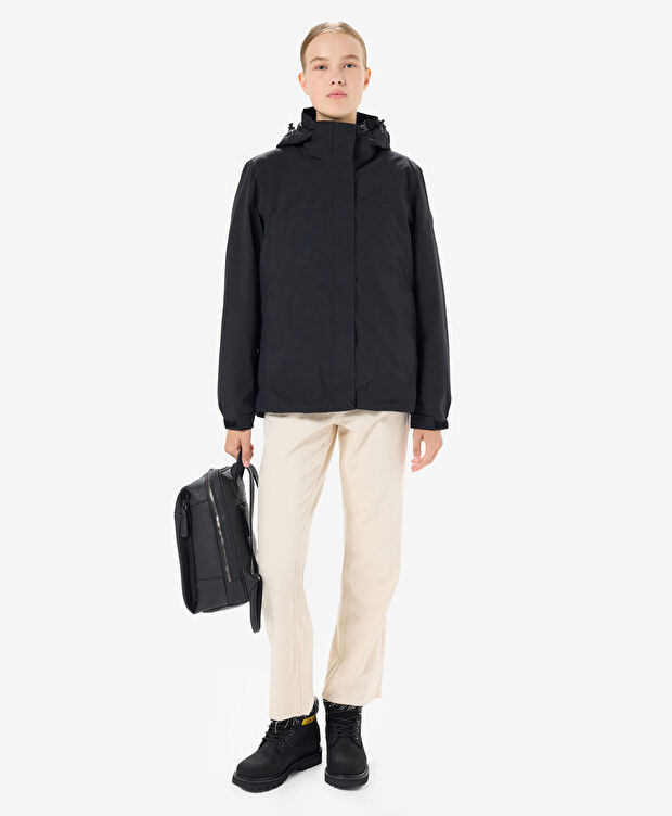 Kadın Siyah Su Dayanıklı Kaz Tüyü Mont - 4