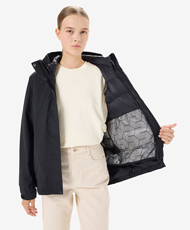 Kadın Siyah Su Dayanıklı Kaz Tüyü Mont - 5