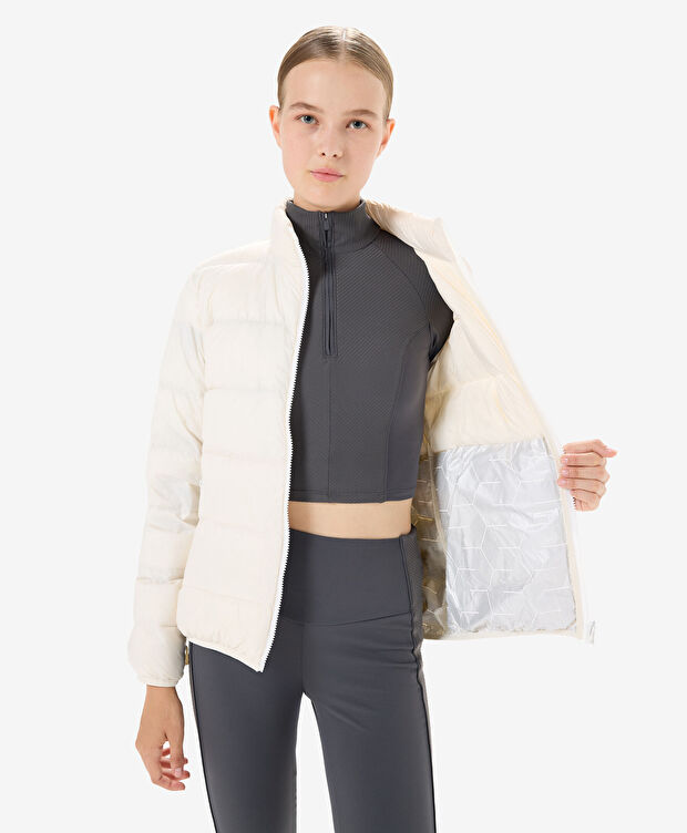 Kadın Beyaz Suya Dayanıklı Kaz Tüyü Mont - 9