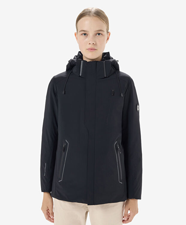 Kadın Siyah Suya Dayanıklı Kaz Tüyü Mont - 1