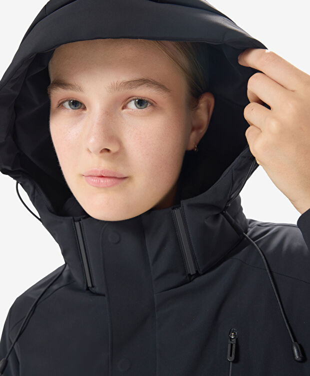 Kadın Siyah Suya Dayanıklı Kaz Tüyü Mont - 6