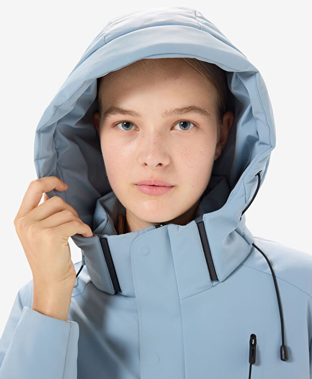 Kadın Açık Mavi Suya Dayanıklı Kaz Tüyü Mont - 6