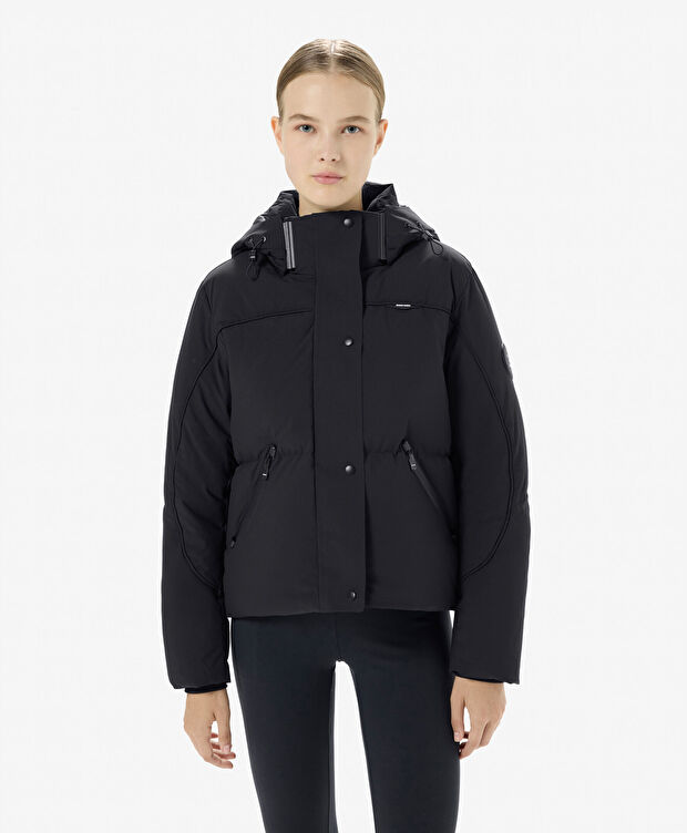 Kadın Siyah Suya Dayanıklı Kaz Tüyü Mont - 1