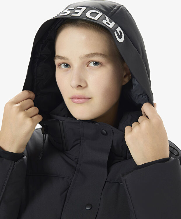 Kadın Siyah Suya Dayanıklı Kaz Tüyü Mont - 6