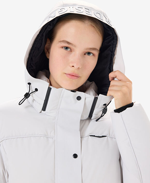 Kadın Ekru Suya Dayanıklı Kaz Tüyü Mont - 5