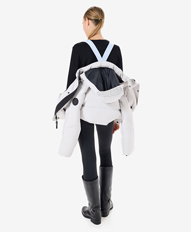 Kadın Ekru Suya Dayanıklı Kaz Tüyü Mont - 7