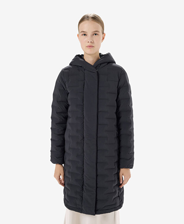 Kadın Siyah Suya Dayanıklı Kaz Tüyü Mont - 1