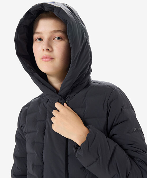 Kadın Siyah Suya Dayanıklı Kaz Tüyü Mont - 6