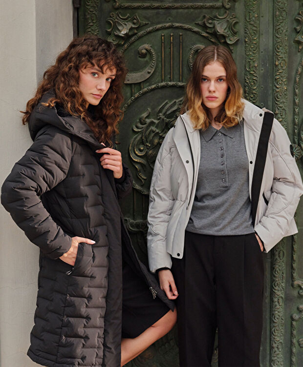 Kadın Siyah Suya Dayanıklı Kaz Tüyü Mont - 8