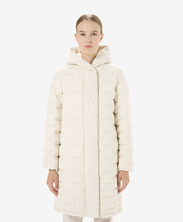 Kadın Krem Suya Dayanıklı Kaz Tüyü Mont - 1