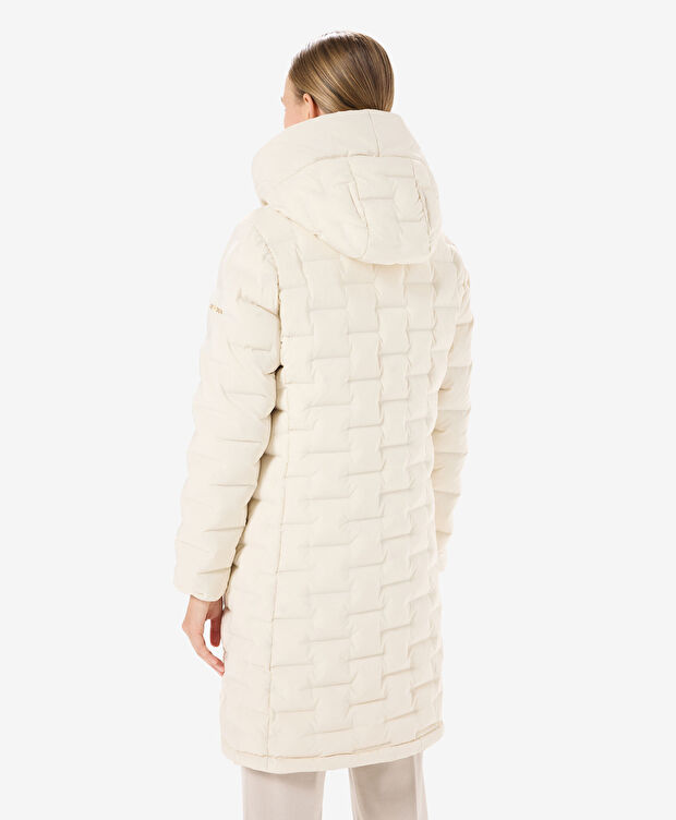 Kadın Krem Suya Dayanıklı Kaz Tüyü Mont - 2