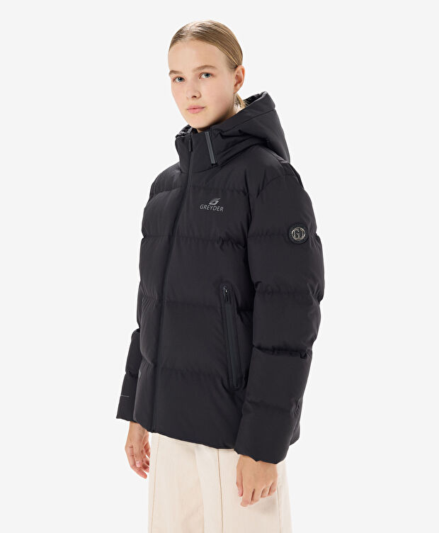 Kadın Siyah Suya Dayanıklı Kaz Tüyü Mont - 3