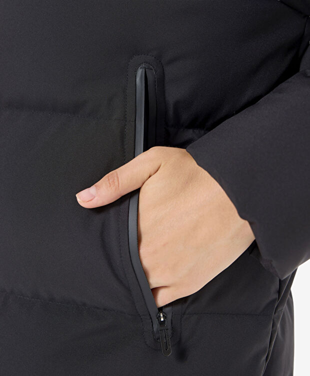 Kadın Siyah Suya Dayanıklı Kaz Tüyü Mont - 5