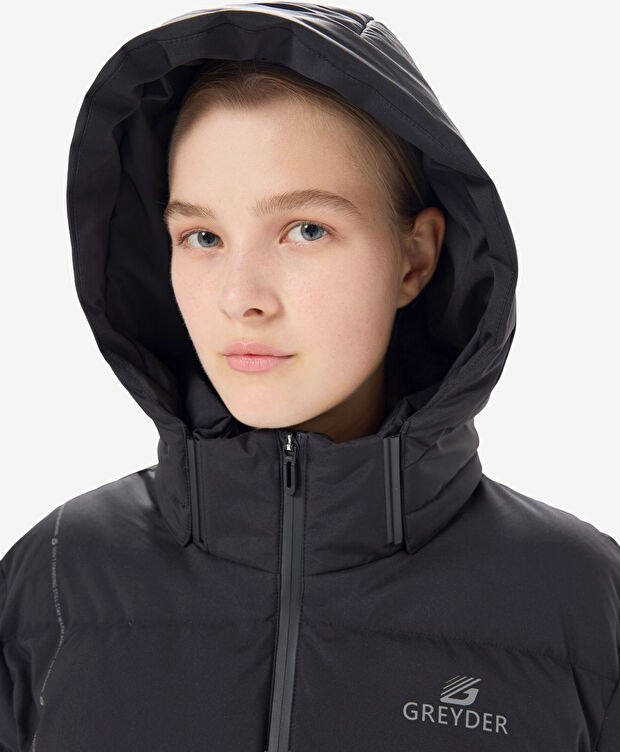 Kadın Siyah Suya Dayanıklı Kaz Tüyü Mont - 7