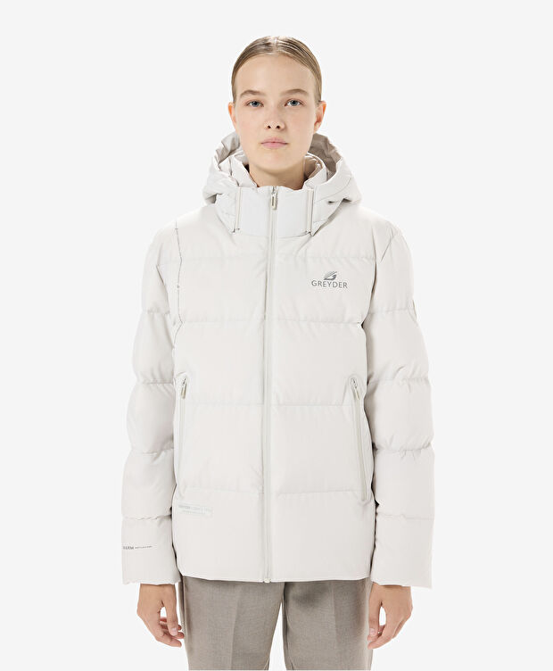 Kadın Ekru Suya Dayanıklı Kaz Tüyü Mont - 1