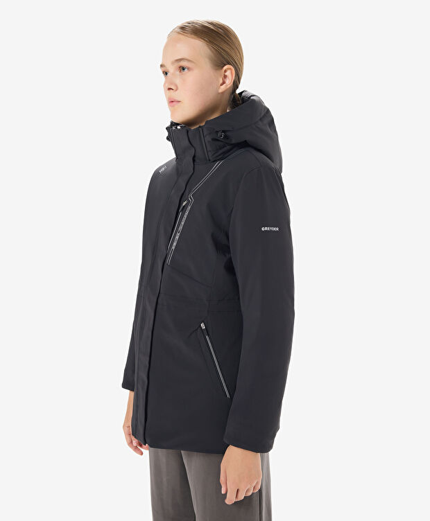 Kadın Siyah Suya Dayanıklı Kaz Tüyü Mont - 3