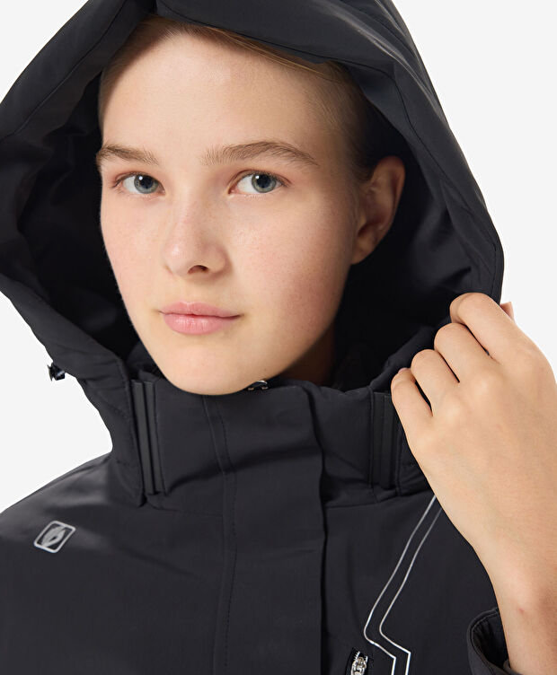 Kadın Siyah Suya Dayanıklı Kaz Tüyü Mont - 6