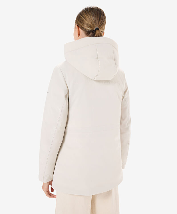 Kadın Krem Suya Dayanıklı Kaz Tüyü Mont - 2