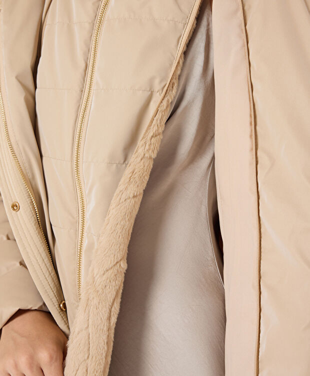 Kadın Bej Suya Dayanıklı Kaz Tüyü Mont - 8