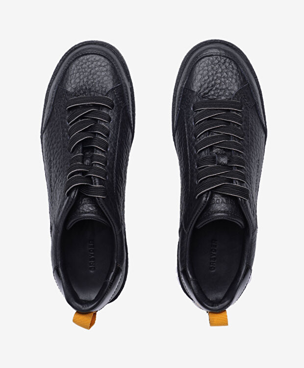 Kadın Siyah Hakiki Deri Sneaker Ayakkabı - 5