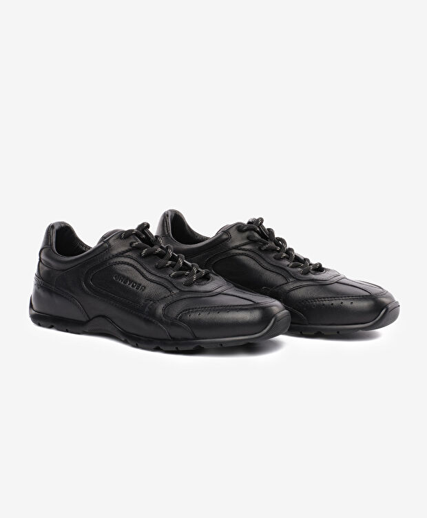 Kadın Siyah Hakiki Deri Spor Ayakkabı - 3